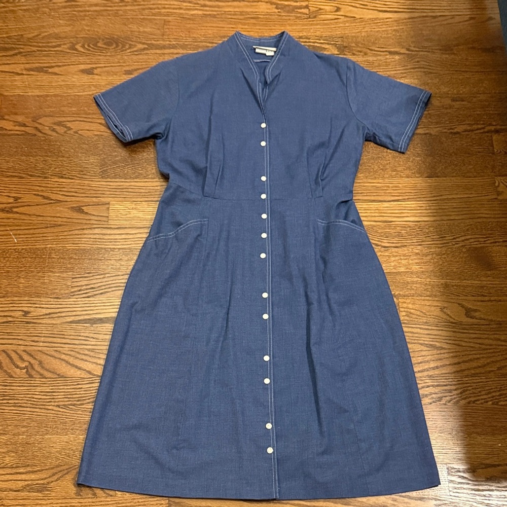 Vintage Blue Shirt Dress